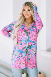 pink floral button up cardigan